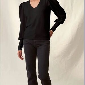 Grey State Lorelei Derp Black Long Sleeve with Rounded Neckline, Size XS